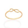 Anel Fininho Rommanel Banhado Ouro Infinito Falange 511815 Tam 20