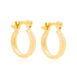 BRINCO MEIA ARGOLA BANHADO A OURO 18K - TAM.ÚNICO 523579
