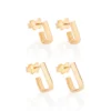 KIT BRINCO RETANGULAR BANHADO A OURO 18K - TAM.ÚNICO 527241