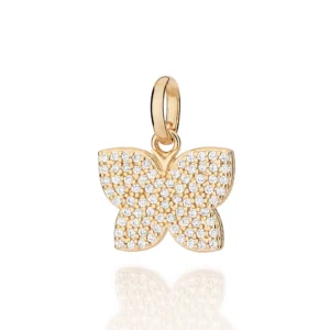 PINGENTE BORBOLETA BANHADO A OURO 18K COM ZIRCÔNIAS - TAM.ÚNICO 542874