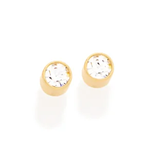 BRINCO SOLITÁRIO BANHADO A OURO 18K COM CRISTAIS - TAM.ÚNICO 523172