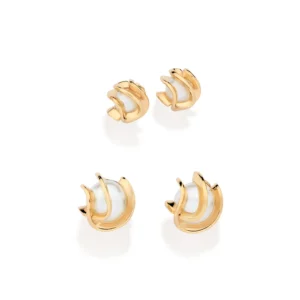 KIT BRINCO BANHADO A OURO 18K COM PÉROLAS SINTÉTICAS - TAM.ÚNICO 527389