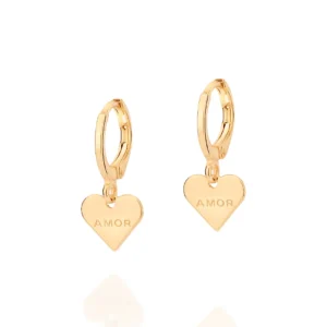 BRINCO ARGOLA CORAÇÃO BANHADO A OURO 18K - TAM.ÚNICO 527045