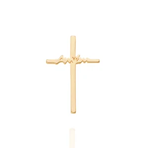 PINGENTE CRUZ AMÉM BANHADO A OURO 18K - TAM.ÚNICO 542306