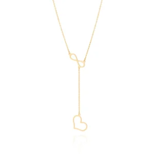 GARGANTILHA GRAVATA AMOR ETERNO BANHADA A OURO 18K - TAM.45 532068
