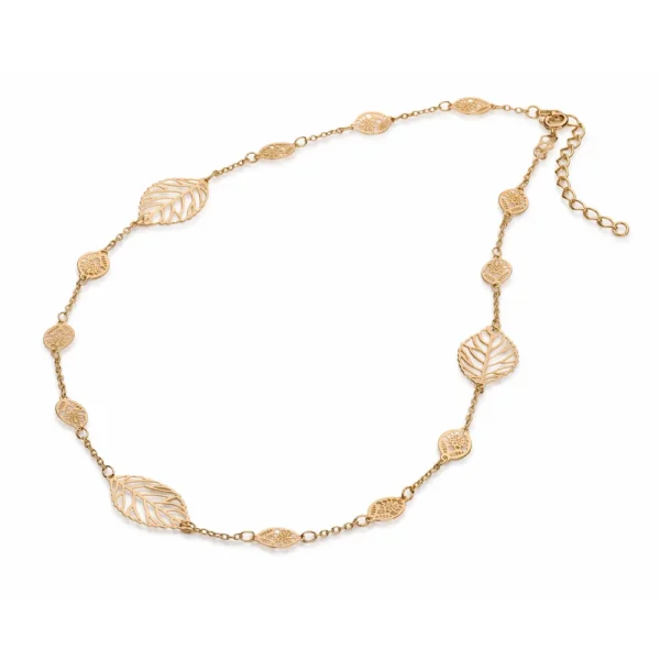 GARGANTILHA BANHADA A OURO 18K FORMADA POR FOLHAS - TAM.45 531121