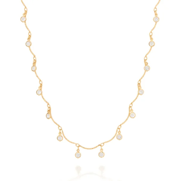 GARGANTILHA BANHADA A OURO 18K COM ZIRCÔNIAS - TAM.42 532053