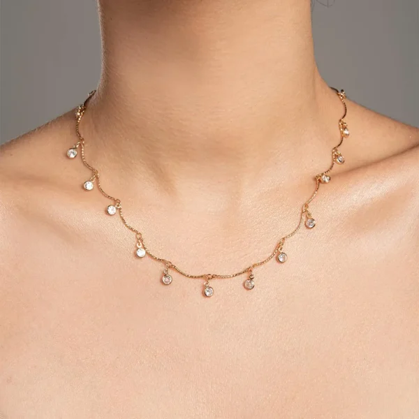 GARGANTILHA BANHADA A OURO 18K COM ZIRCÔNIAS - TAM.42 532053 - Image 2