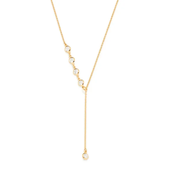 GARGANTILHA GRAVATA AJUSTÁVEL BANHADA A OURO 18K COM ZIRCÔNIAS - TAM.70 532185