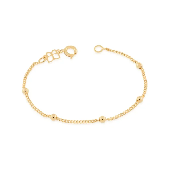 PULSEIRA INFANTIL BANHADA A OURO 18K COM BOLAS - TAM.14 550104