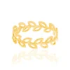 ANEL BANHADO A OURO 18K FORMADO POR FOLHAS 512710