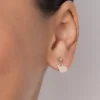 BRINCO PÊNDULO CORAÇÃO BANHADO A OURO 18K COM ESFERAS - TAM.ÚNICO 527421 - Imagem 2