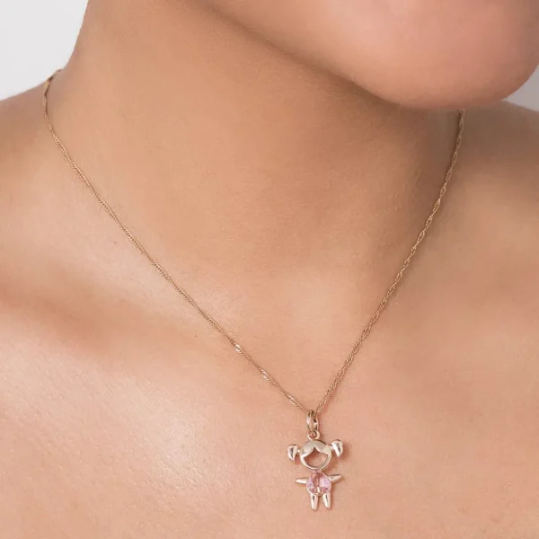 PINGENTE MENINA BANHADO A OURO 18K COM CRISTAL - TAM.ÚNICO 542880 - Image 2