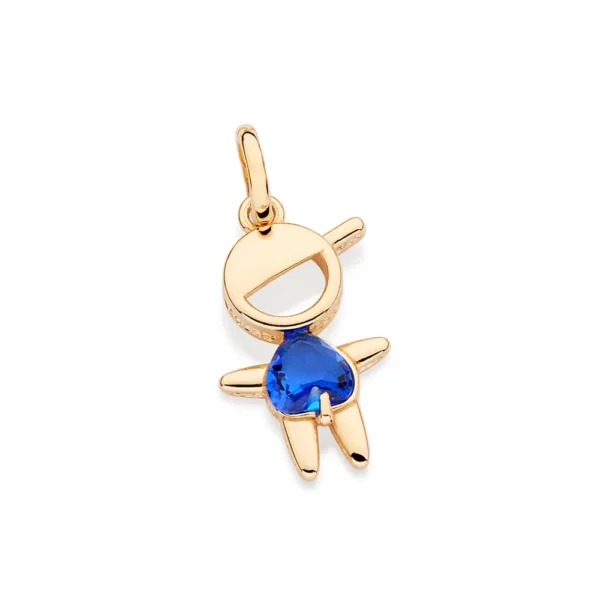 PINGENTE MENINO BANHADO A OURO 18K COM CRISTAL - TAM.ÚNICO 542877