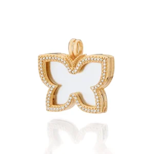MAXI PINGENTE AMORES GUARDADOS BANHADO A OURO 18K COM ZIRCÔNIAS E ACRÍLICO - TAM.ÚNICO 542876