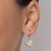 BRINCO ARGOLA CORAÇÃO BANHADO A OURO 18K - TAM.ÚNICO 527404 - Imagem 2