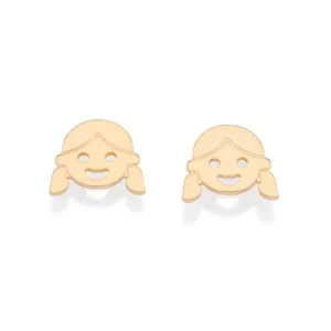 BRINCO ROSTO MENINA BANHADO A OURO 18K - TAM.ÚNICO 527437