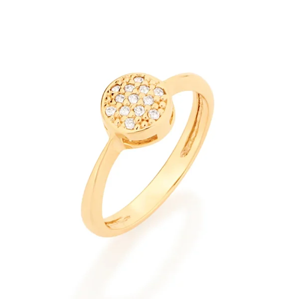 ANEL BANHADO A OURO 18K COM ZIRCÔNIAS TAM 16 511384