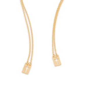 ESCAPULÁRIO BANHADO A OURO 18K COM CRUZES VAZADAS - TAM.68 531911