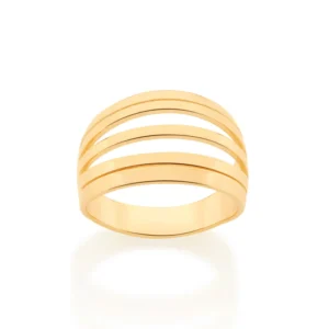 ANEL BANHADO A OURO 18K TAM 16