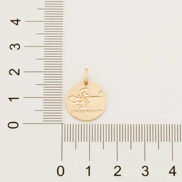 MEDALHA PROFISSÃO ENFERMAGEM BANHADA A OURO 18K - TAM.ÚNICO 542294 - Image 2