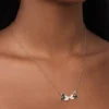 GARGANTILHA MICKEY E MINNIE BANHADA A OURO 18K COM APLICAÇÃO DE RESINA - TAM.50 532525 - Imagem 2