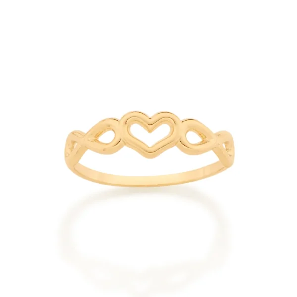 ANEL AMOR ETERNO BANHADO A OURO 18K TAM 16 512865