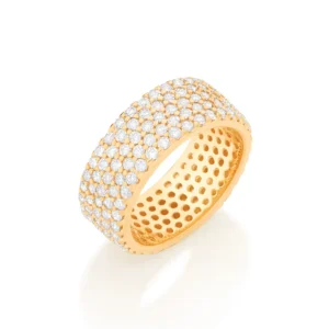 ANEL BANHADO A OURO 18K COM ZIRCÔNIAS TAM 24