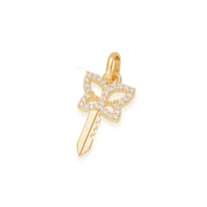 PINGENTE CHAVE BORBOLETA BANHADO A OURO 18K - TAM.ÚNICO 542356
