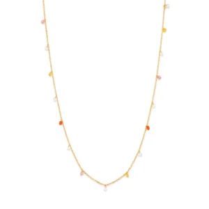 GARGANTILHA COM CRISTAIS PENDURADOS BANHADA A OURO 18K - TAM.50 532109