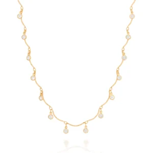 GARGANTILHA BANHADA A OURO 18K COM ZIRCÔNIAS - TAM.42 532053