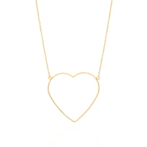 MAXI COLAR CORAÇÃO BANHADO A OURO 18K - TAM.50 532069