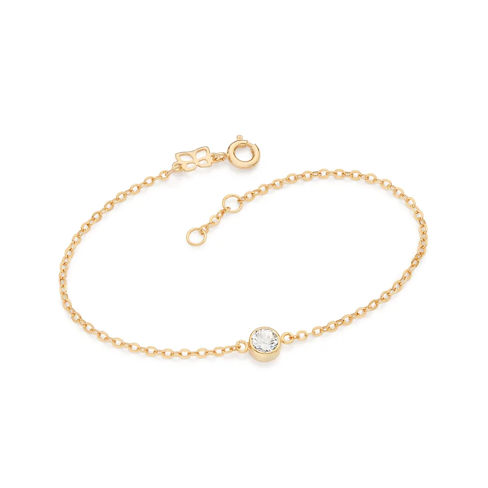 PULSEIRA BANHADA A OURO 18K COM ZIRCÔNIA 552237