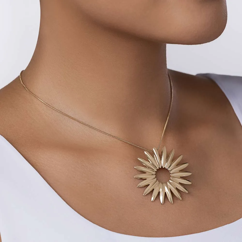 MAXI PINGENTE SOL BANHADO A OURO 18K 542970 - Imagem 3