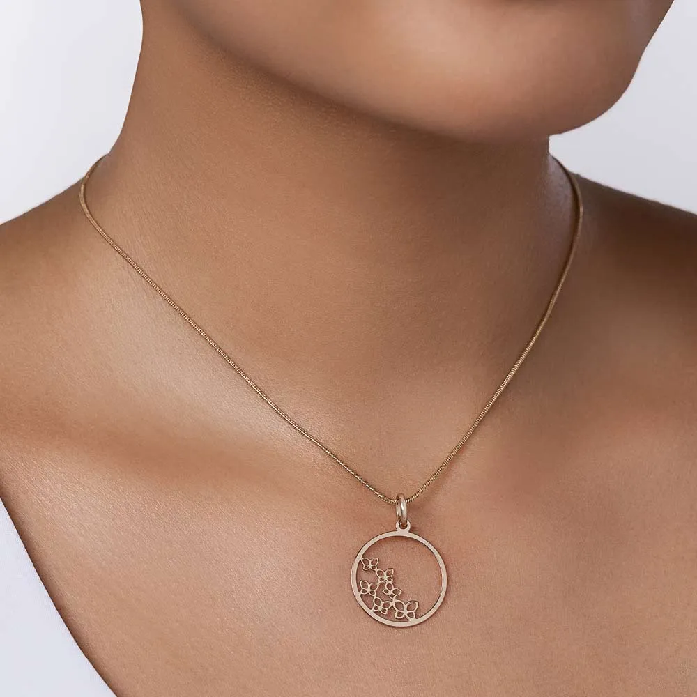 PINGENTE REDONDO BORBOLETAS BANHADO A OURO 18K 542972 - Imagem 3