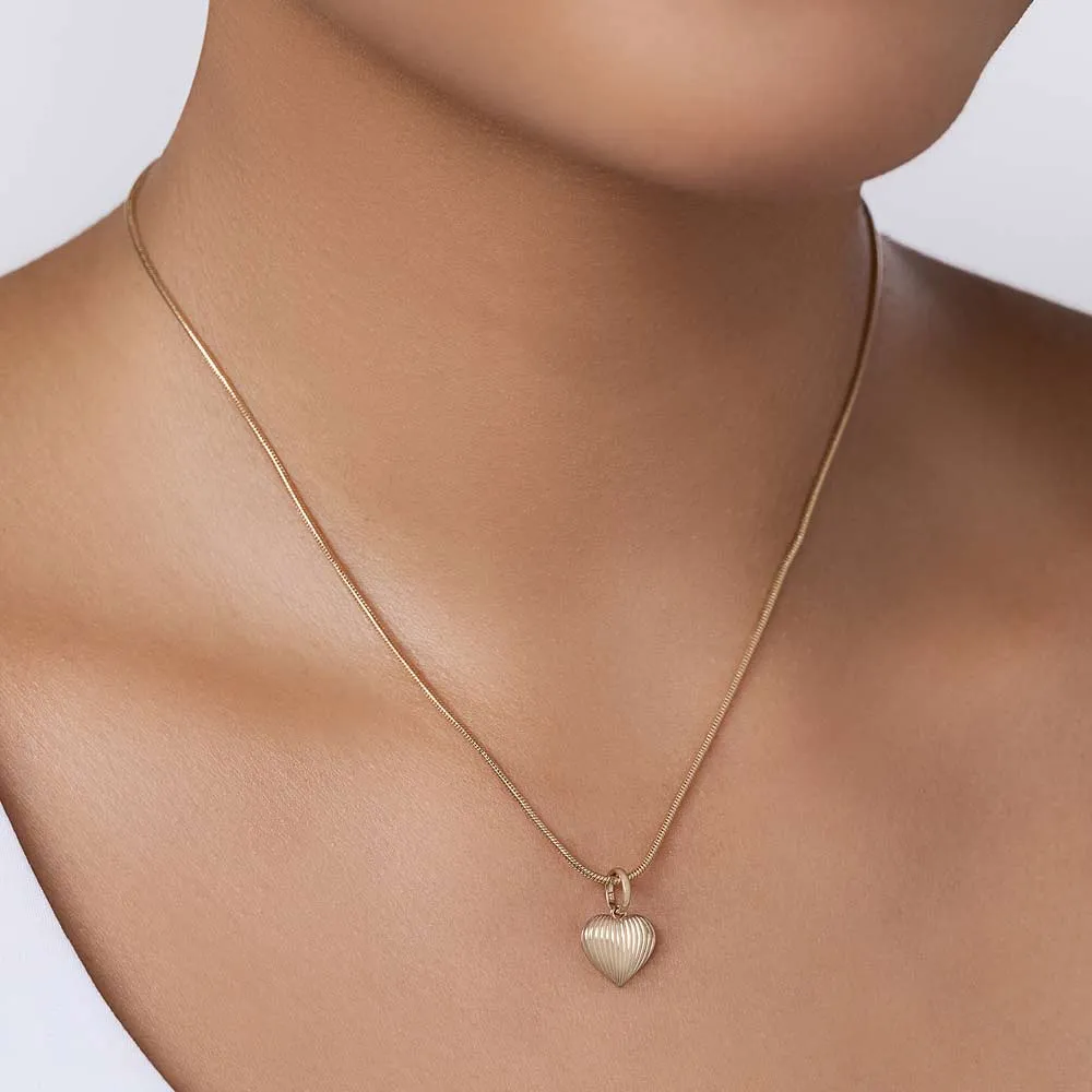 PINGENTE CORAÇÃO ABAULADO COM FRISOS BANHADO A OURO 18K 542973 - Imagem 3