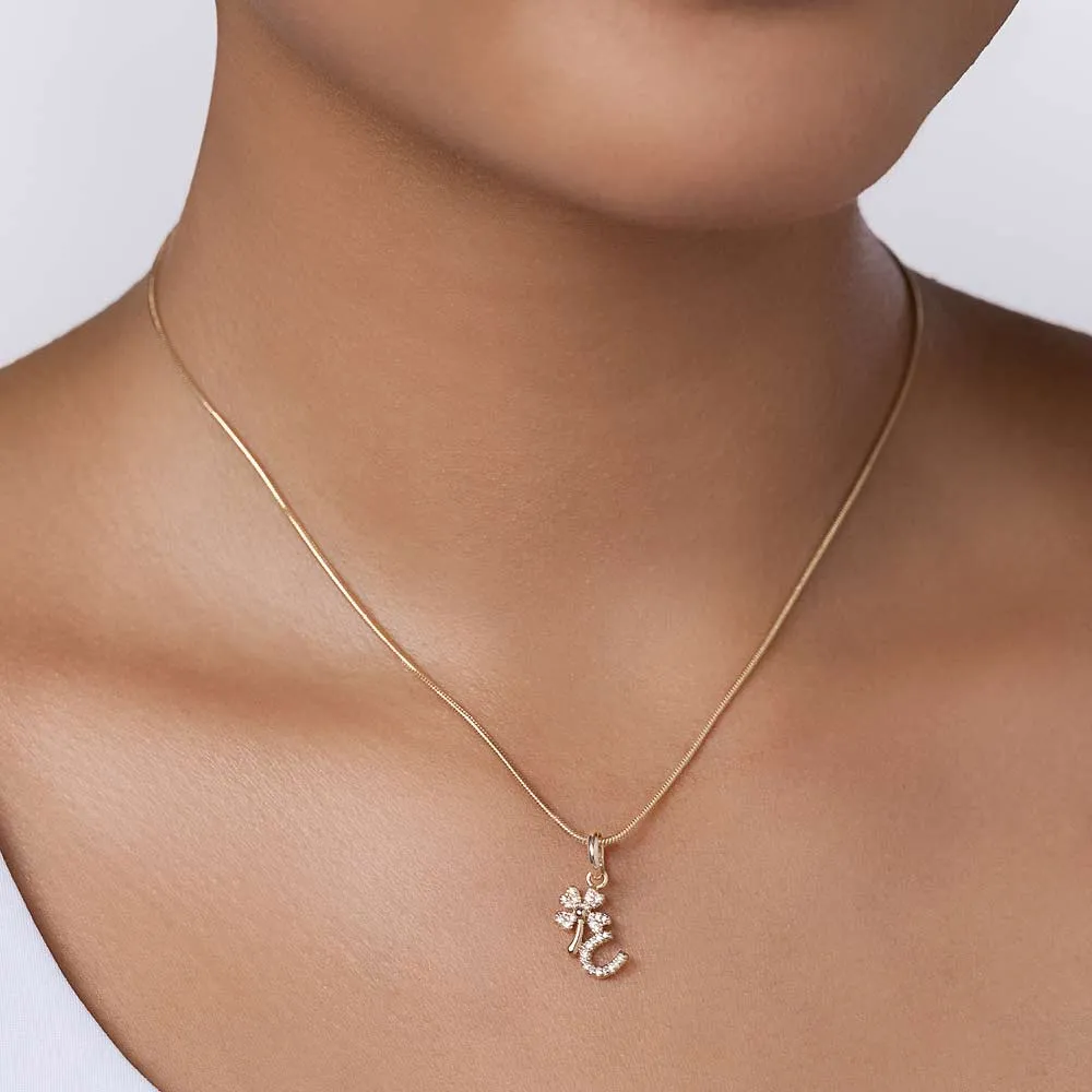 PINGENTE TREVO E FERRADURA BANHADO A OURO 18K COM ZIRCÔNIAS 542985 - Imagem 3