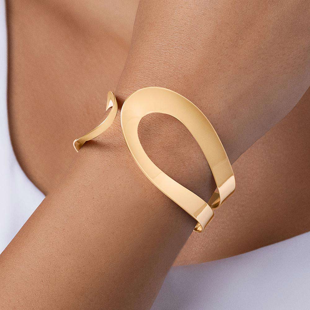 BRACELETE ABSTRATO BANHADO A OURO 18K 552224 - Imagem 2